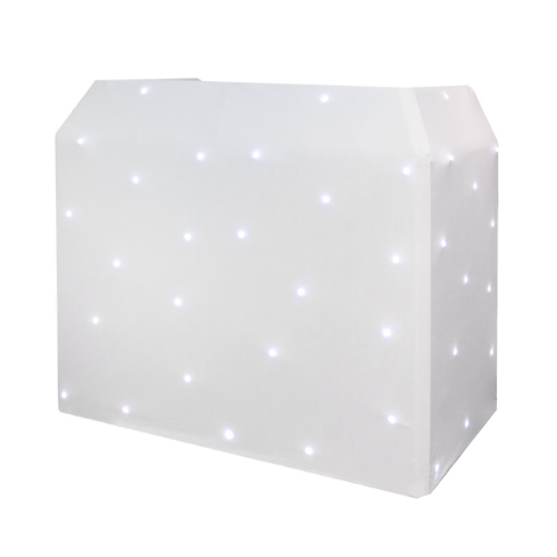 s&h 6ft dj booth white starlight cloth
