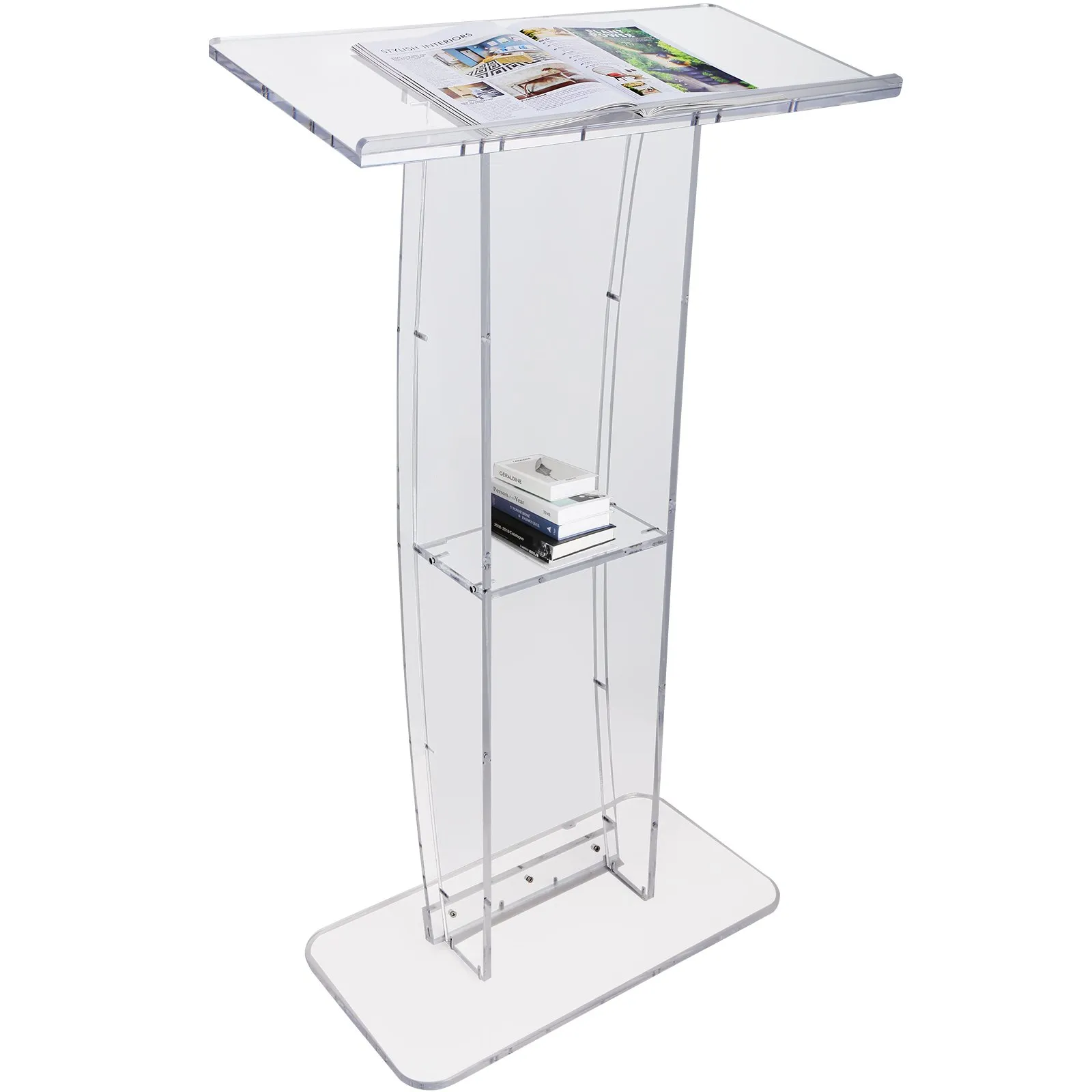 curved acrylic lectern