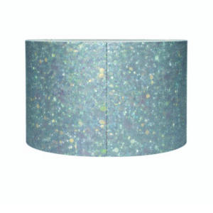 dj booth: blue glitter semi circular