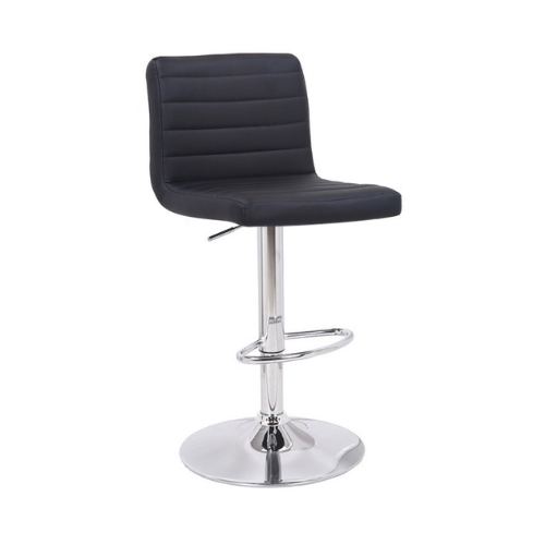 black leather barstool 24"h to 32"h