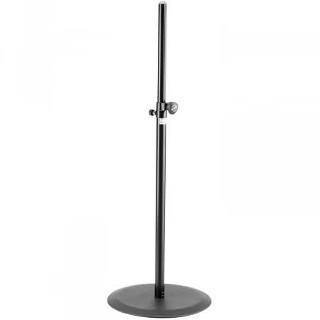 k&m 26735 round based speaker stand black